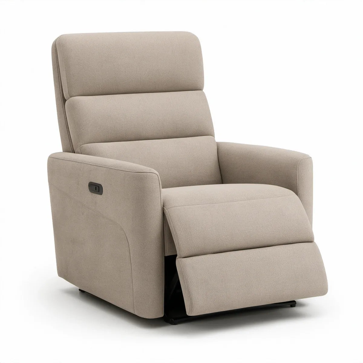 Beige manuel hvilestol med udfoldelig fodstøtte, 89 x 94 x 102 cm