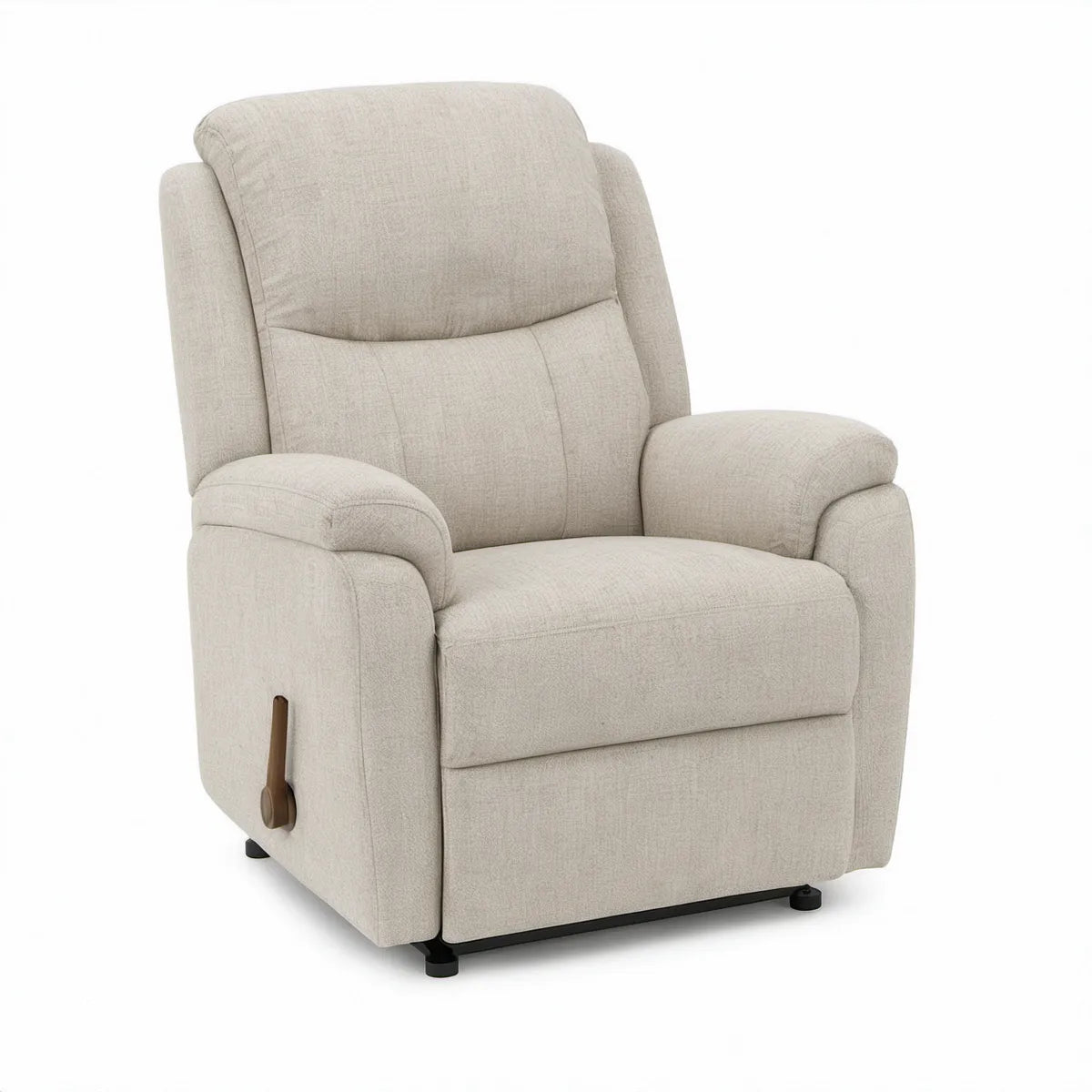 Manuel reclinerlænestol i beige polyester med vippefunktion, 90 x 95 x 102 cm